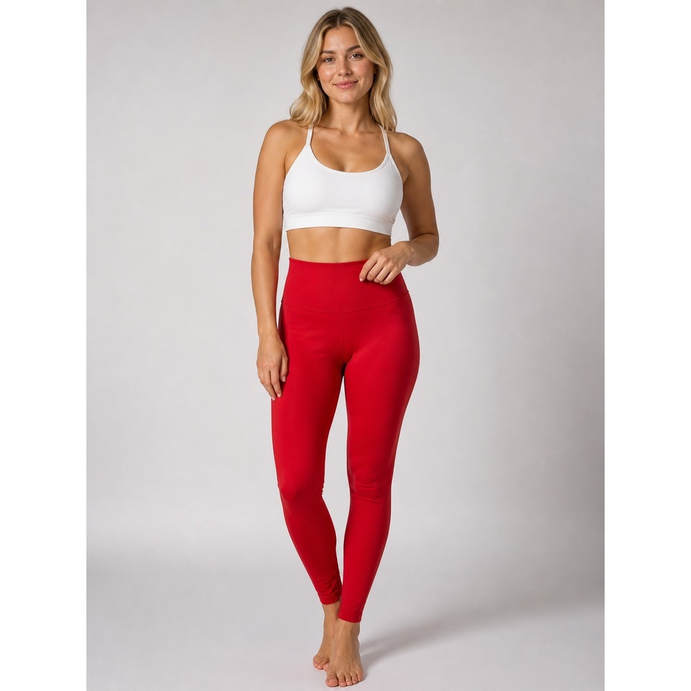 Brzl‎ Seamless Leggings Women's Large Red High Waisted Athletic Yoga Gym Pilates